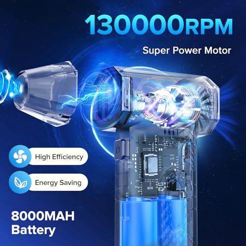Cordless Electric Air Duster 51000RPM Rechargeable with LED Light V899