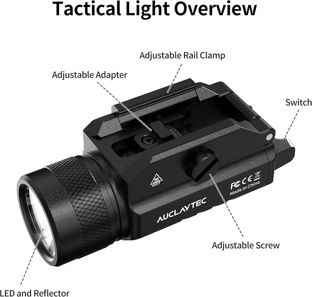 1200 Lumens Mounted Pistol Flashlight with Strobe Mode G35948