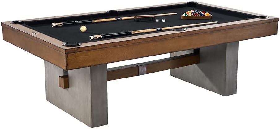 8' Slate-Tech Drop Pocket Table with Pool Ball and Cue Stick Set Z8160