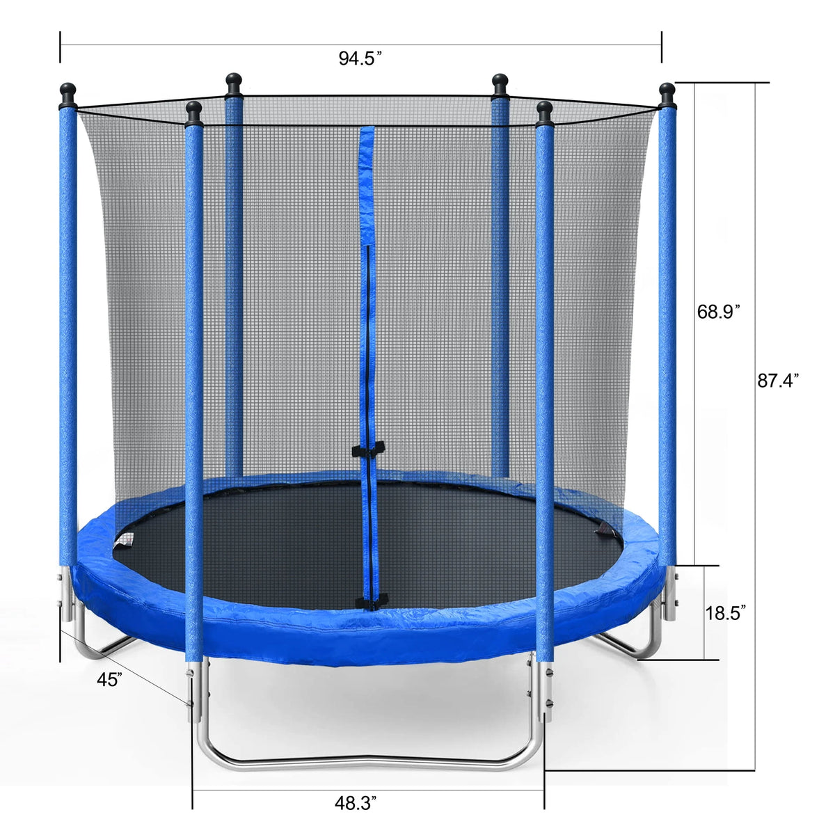 8FT Trampoline with Safety Enclosure Net and Ladder Q51271