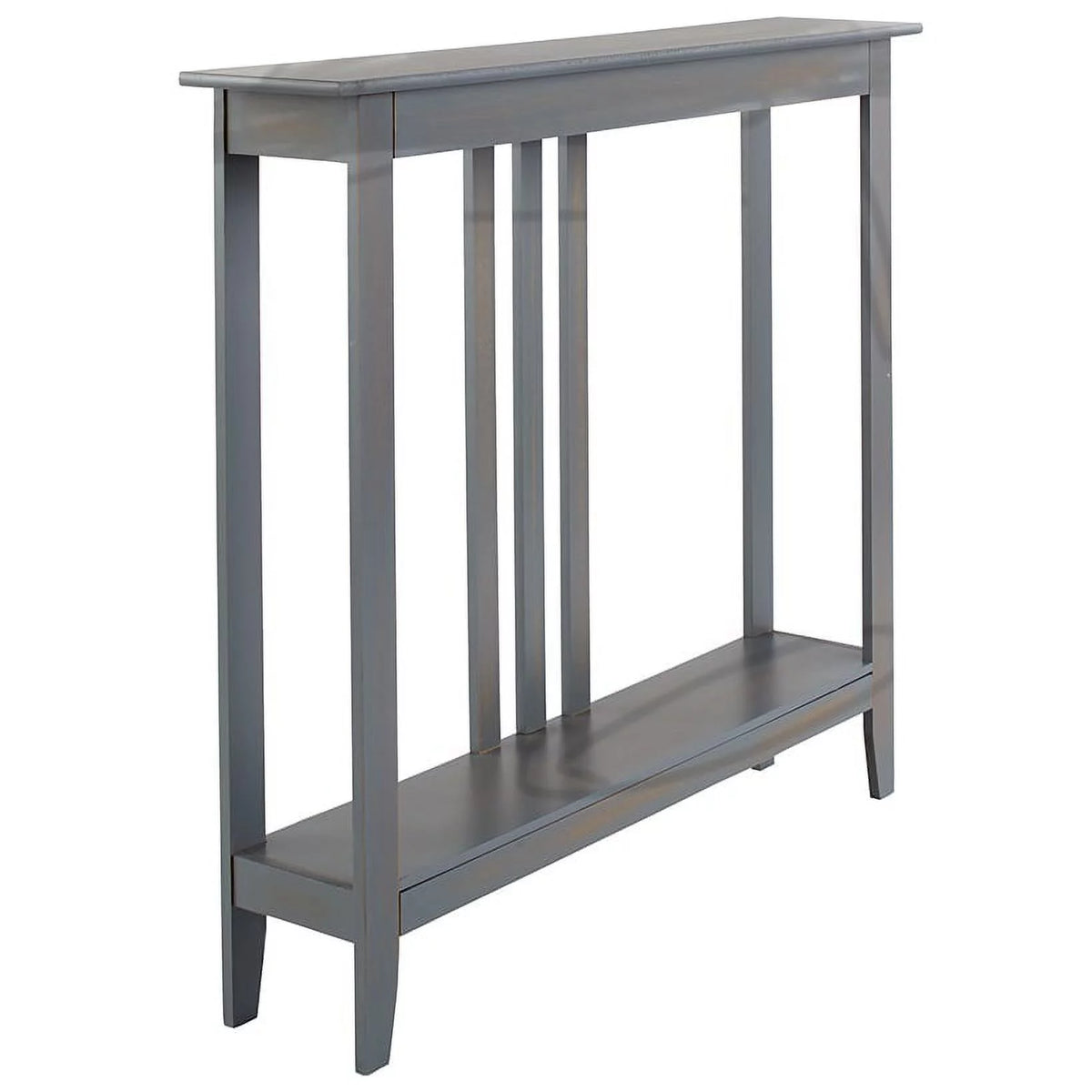 Slim Entryway Console Table with Antique Finish, 7" Deep, Gray R534