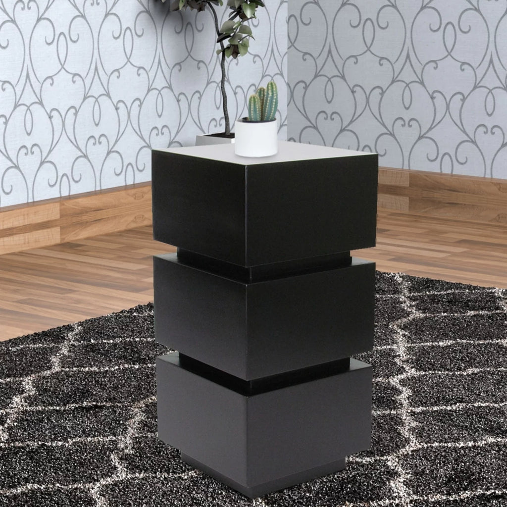 Antique Black Wooden Pedestal Stand Z856358