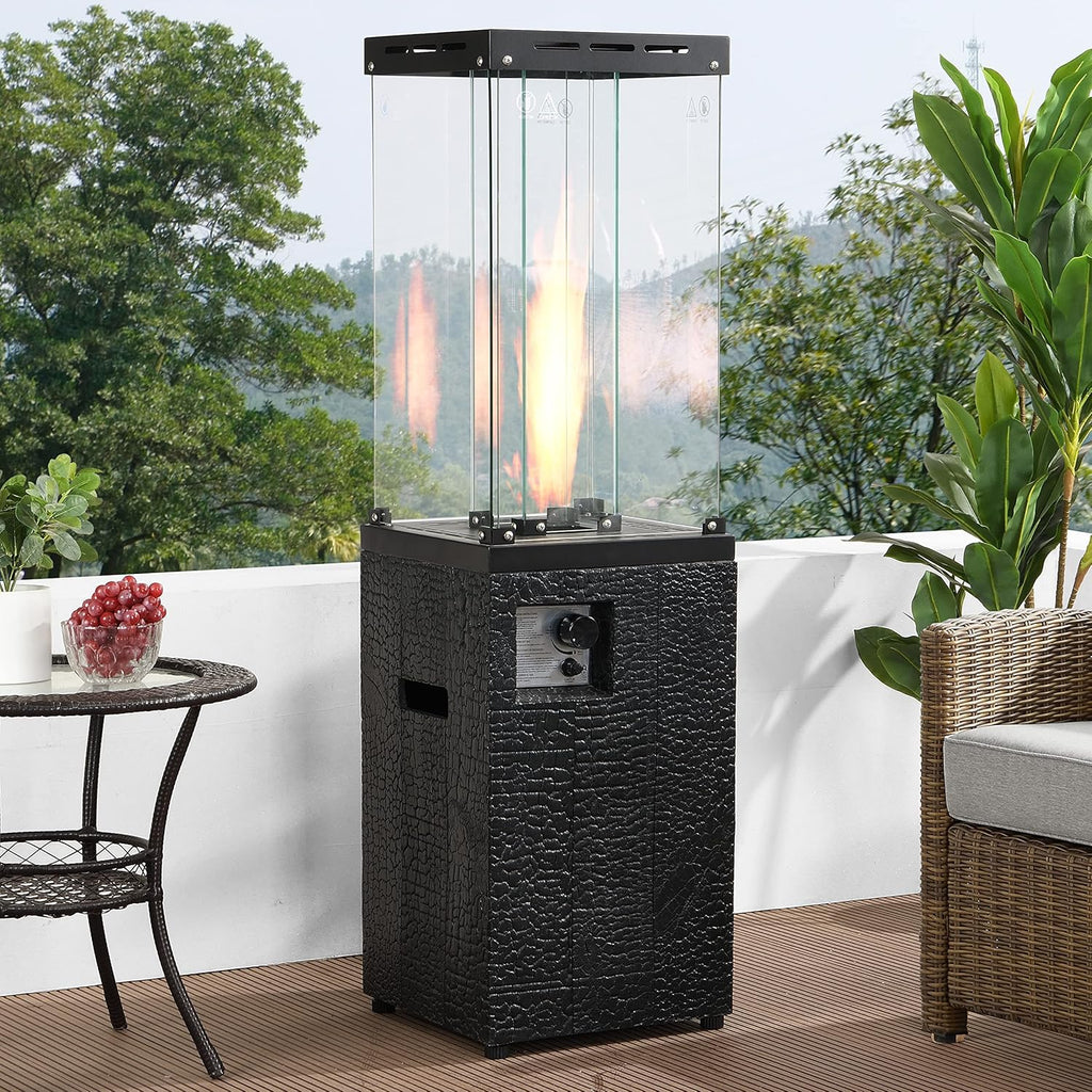 40,000 BTU Outdoor Propane Patio Heater with Portable Wheels and Waterproof Cover C4623