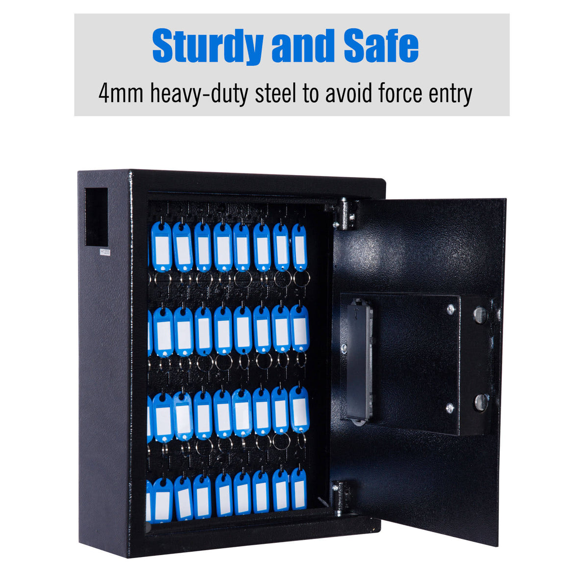 Black Steel Wall Mount Lockable Key Organizer Storage Cabinet T1912