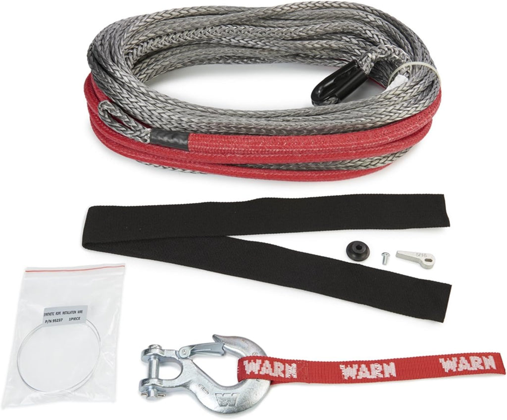 Synthetic Winch Cable Rope with Loop Ends: 3/8 Diameter x 80' Length, 8.25 Ton Capacity Q23461