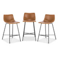 Tan Counter Stool Set of 3 U4393