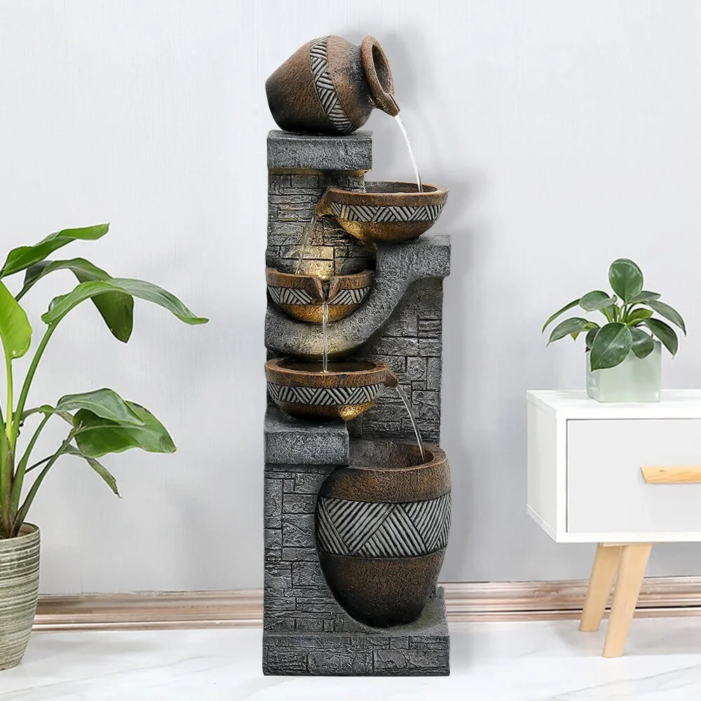 5-Tier Cascading Outdoor Water Fountain H59716