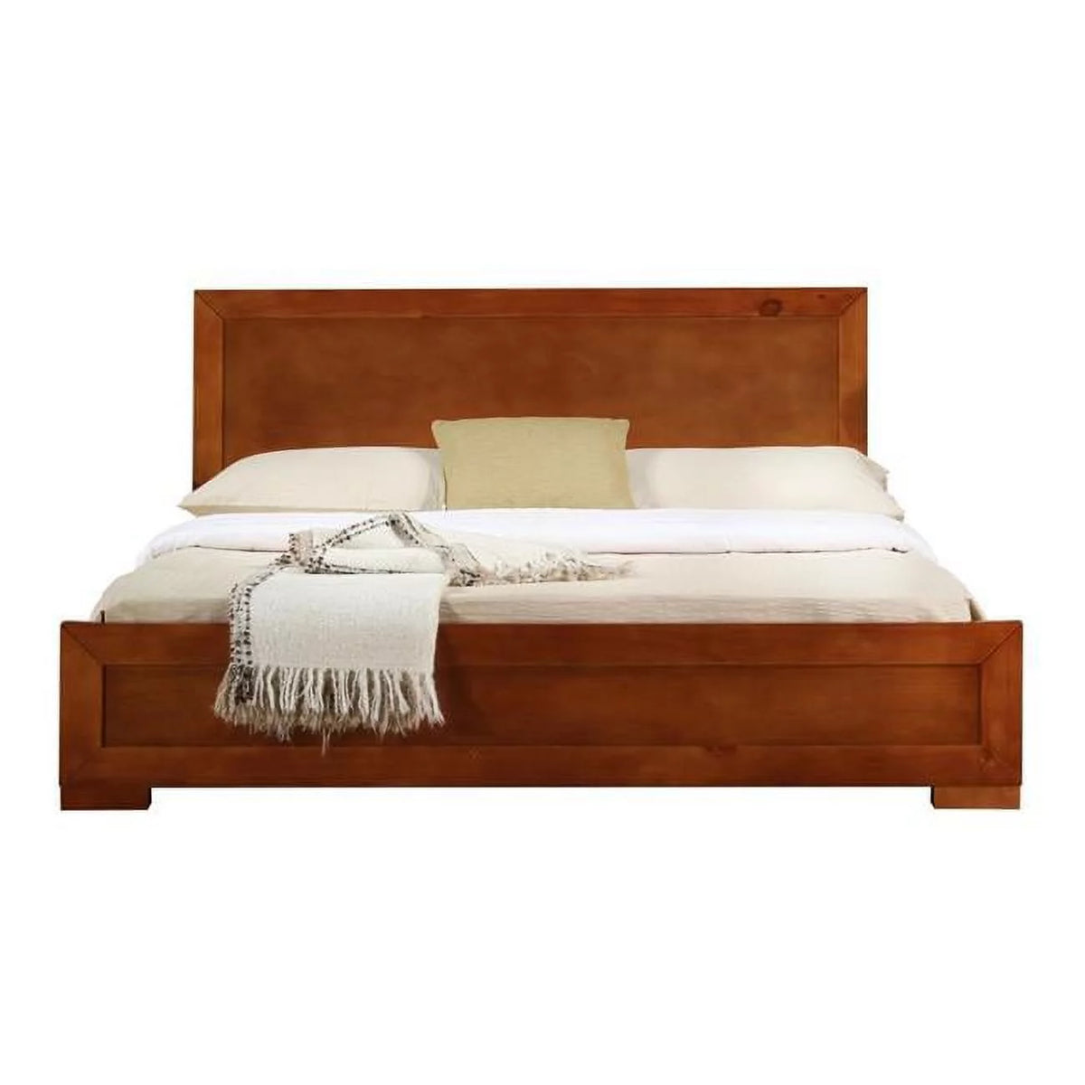 Wooden Platform Bed Cherry Twin Size Y675143