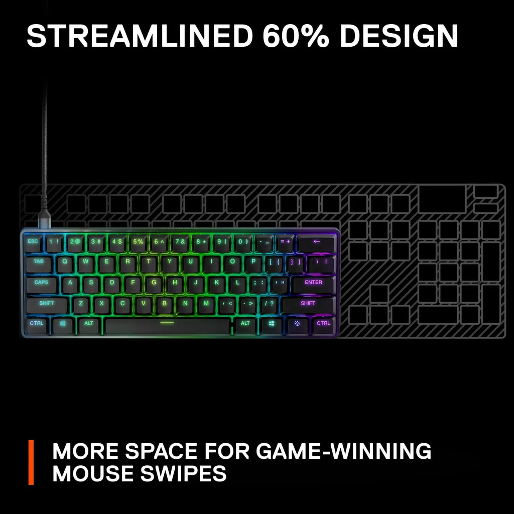 Black 60% Wired Gaming Keyboard with RGB Lighting A803