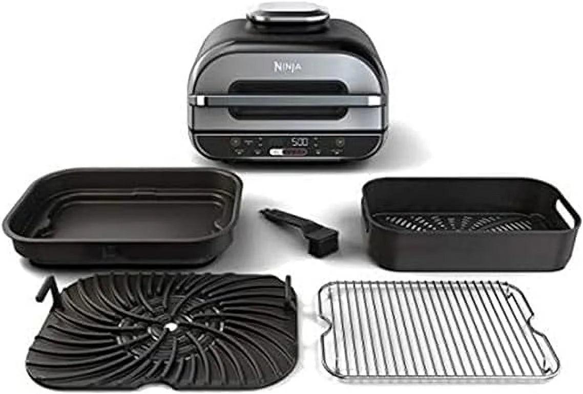 Open Box Ninja Foodi Smart XL 5-in-1 Indoor Grill with 4-Quart Air Fryer - Black R757359