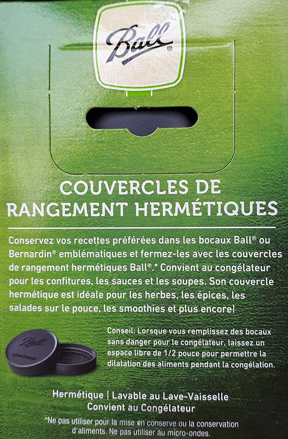 Black Plastic Leak-Proof Lids for Canning Jars, 6/Pack P857