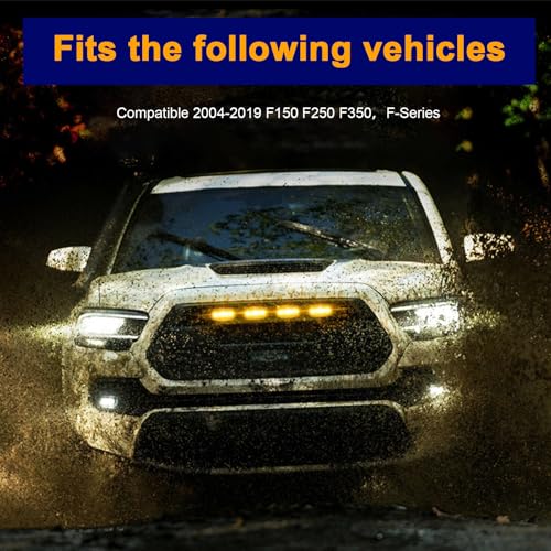 3PCS Amber LED Car Grille Lights with Wiring Harness Z481