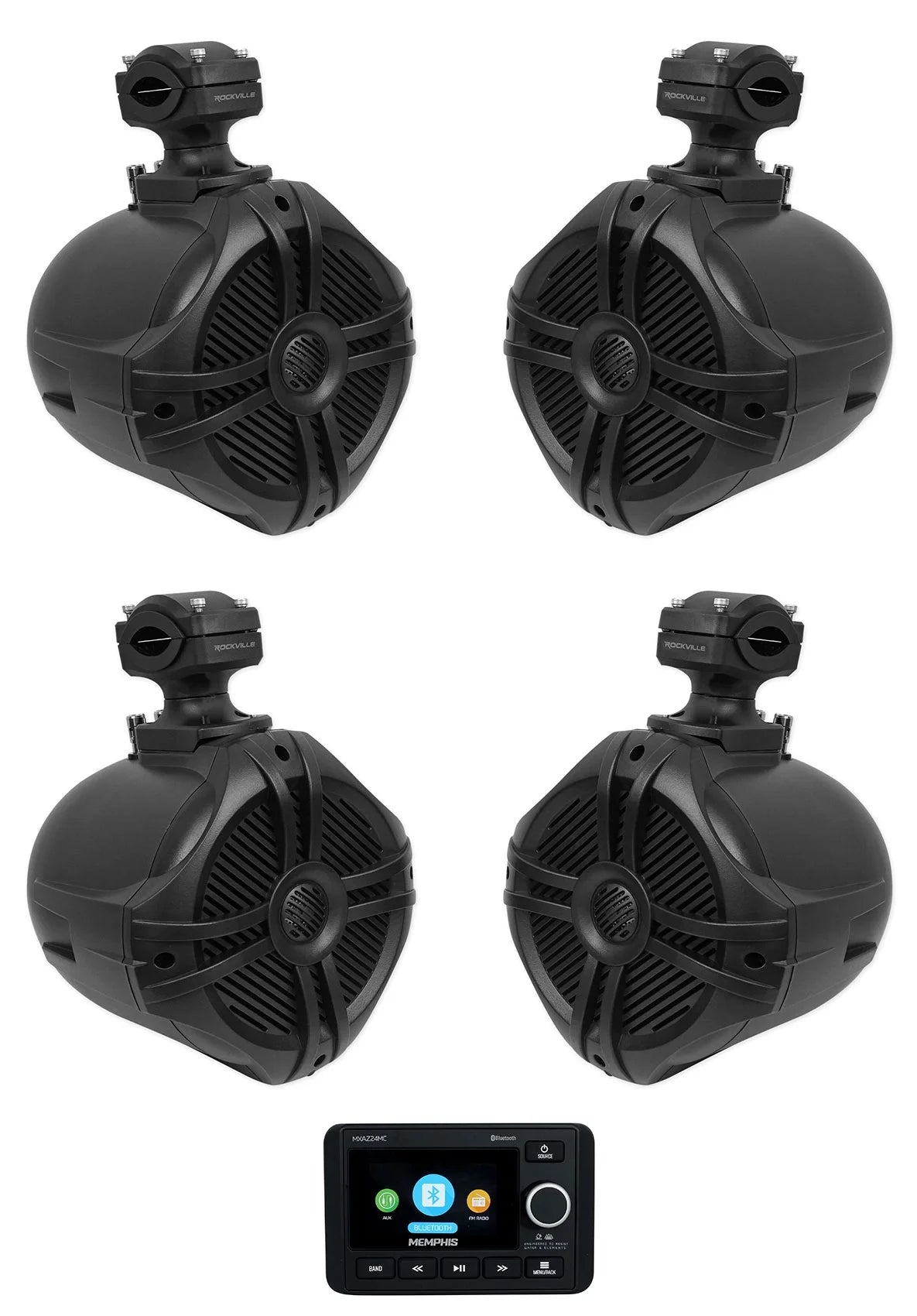 2-Zone Marine Bluetooth Receiver with 6.5" Wakeboard Speakers U479572