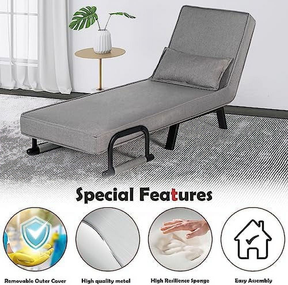 Convertible Sofa Bed 4 in 1 Folding Bed with Pillow Z80207
