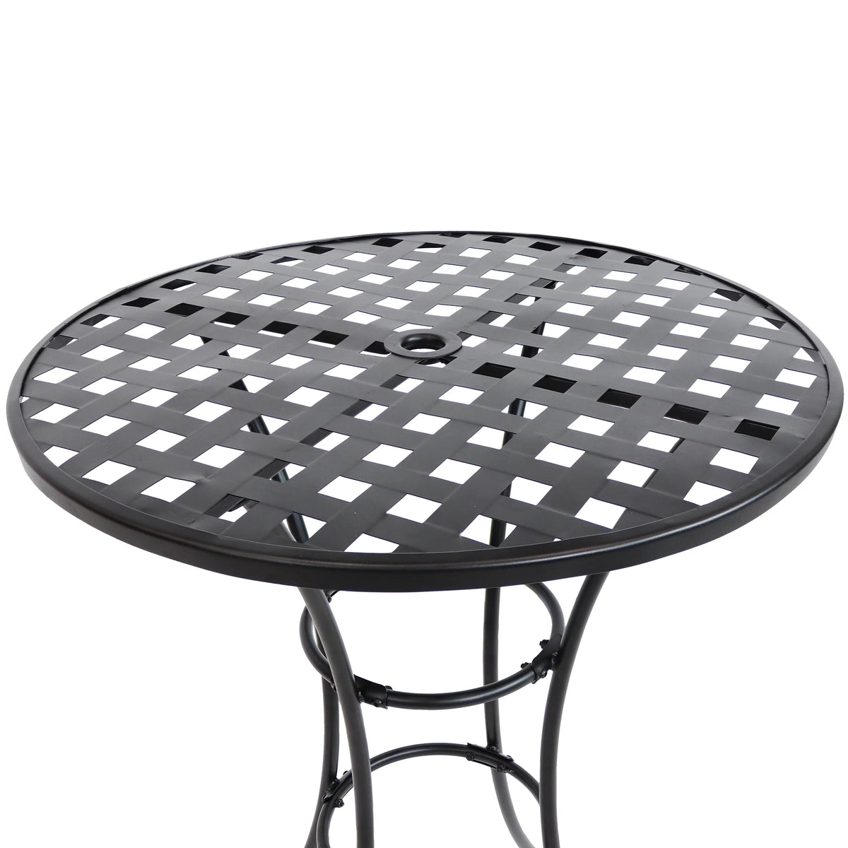 Black Wrought Iron Bar Chair and Table Set W105956