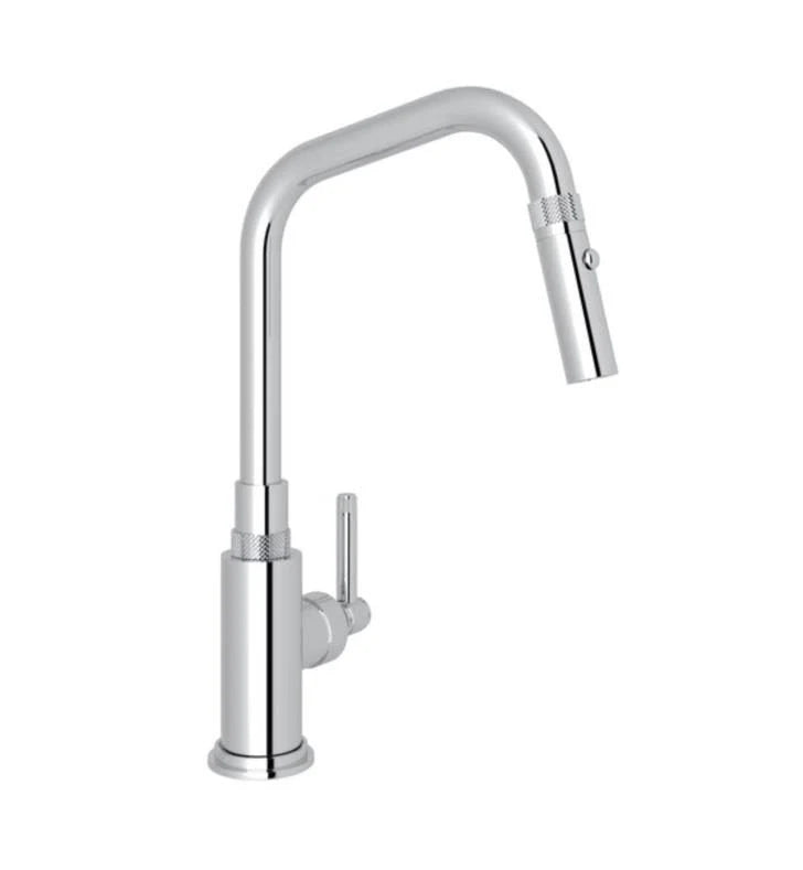 Polished Nickel Side Lever Pull Down Kitchen Faucet H431