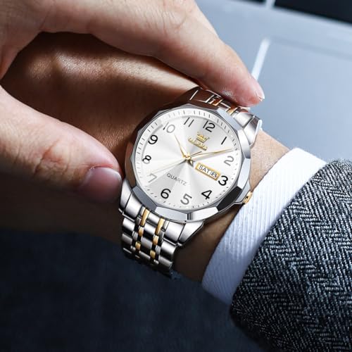 Two Tone Stainless Steel Diamond Analog Quartz Dress Wrist Watch P71701