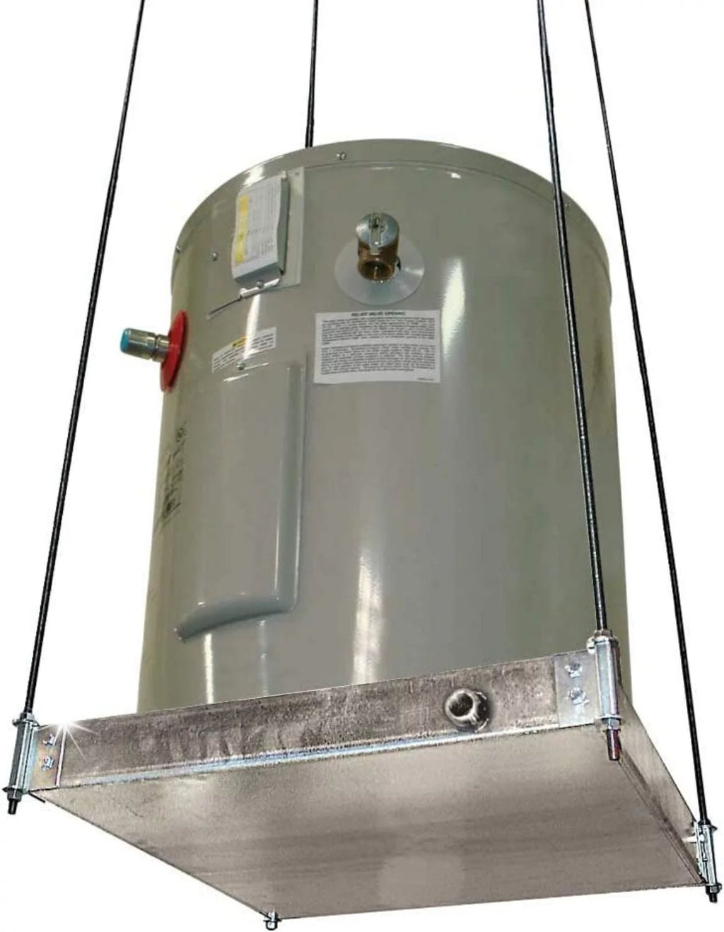 Ceiling Mounted Water Heater Platform with Steel Drain, Up To 20 Gallons L569