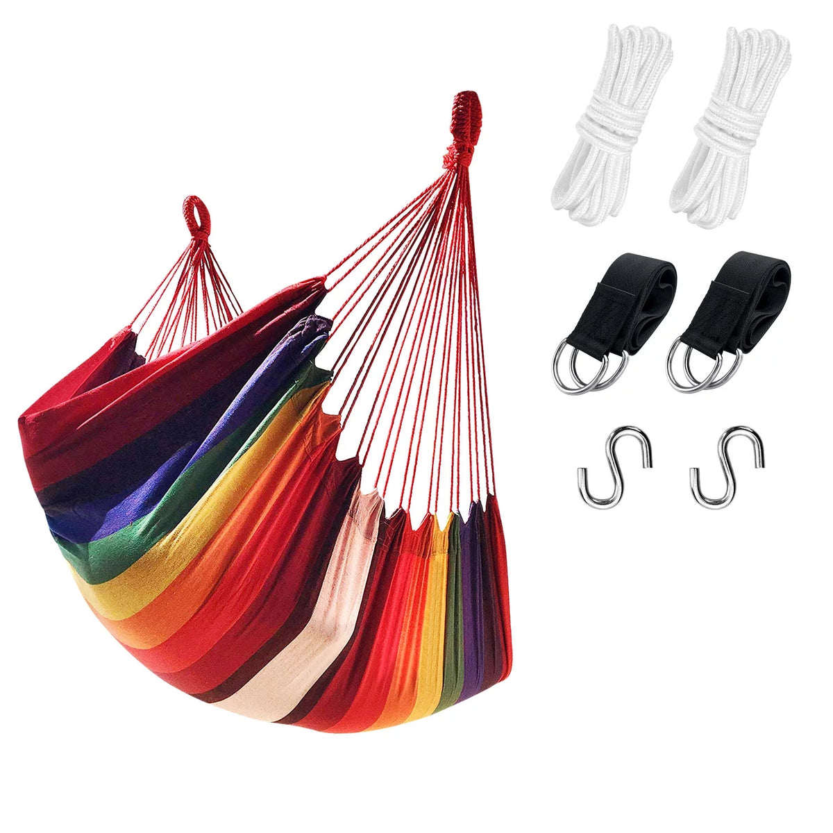 Hanging Rope Hammock Swing Chair with Pocket J92864