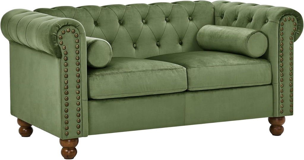 Large Velvet Two-Seat Sofa F5715