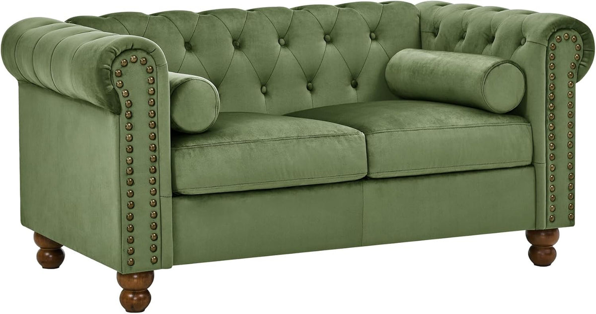 Large Velvet Two-Seat Sofa F5715