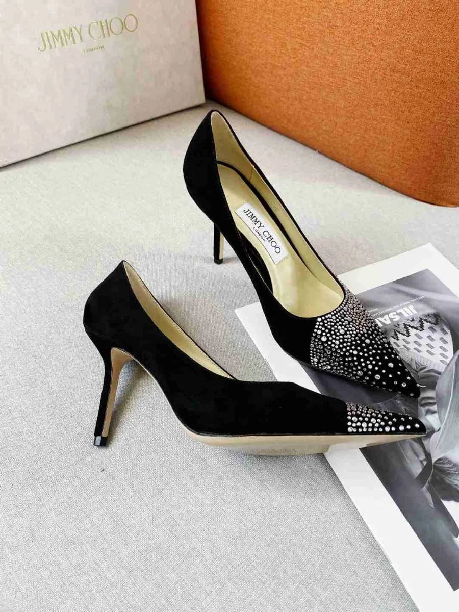 Black Suede Pumps U44602