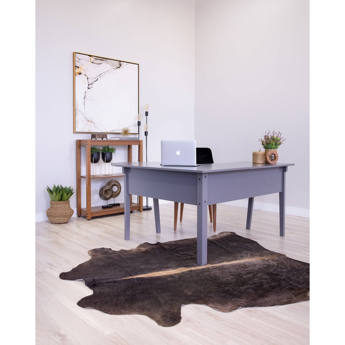 Grey L Shaped Corner Desk V71572