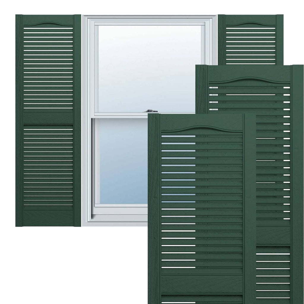 Midnight Green Vinyl Open Louver Shutters W43782