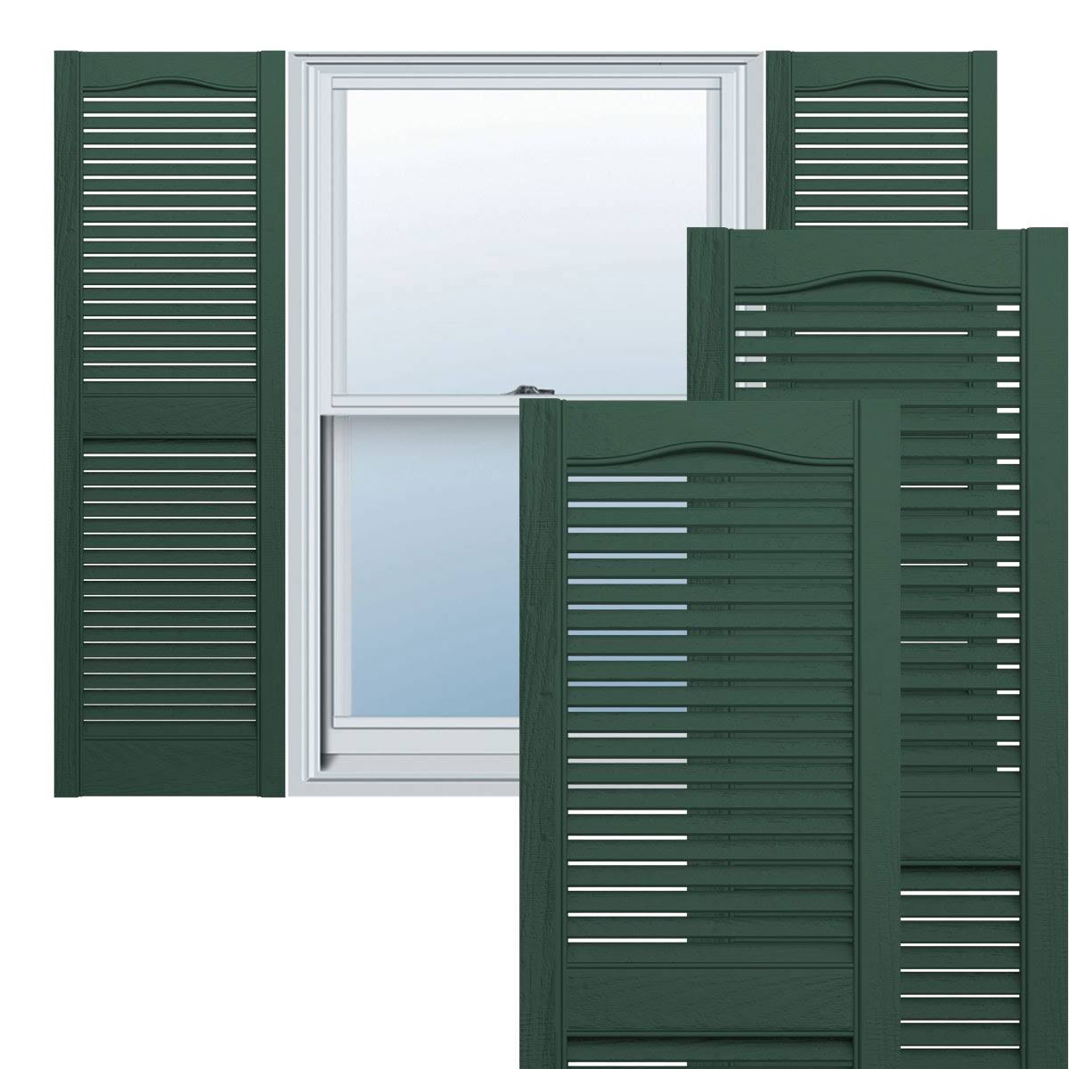 Midnight Green Vinyl Open Louver Shutters W43782