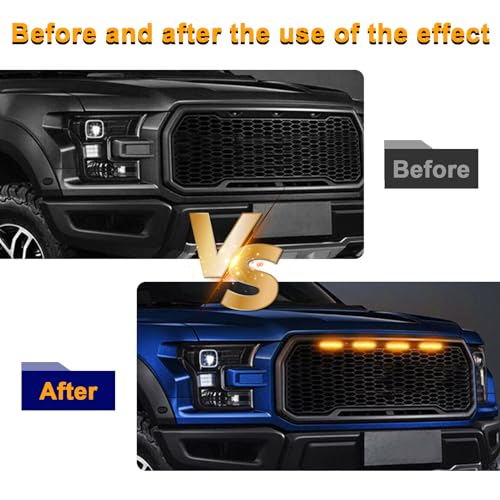 3PCS Amber LED Car Grille Lights with Wiring Harness Z481