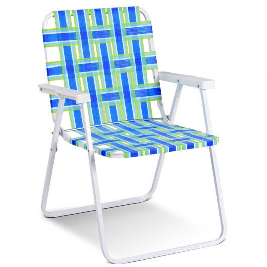 6 Pcs Folding Beach Chair Camping Lawn Chair Blue N73231
