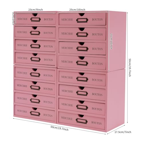 16-Drawer Brown Wooden Desktop Organizer T767