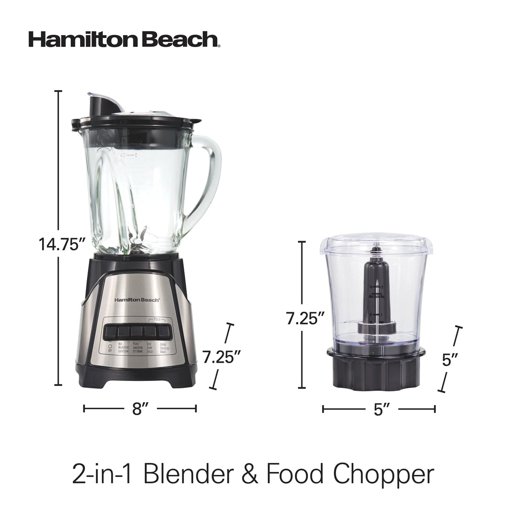 40 oz. Glass Jar Blender with 3-Cup Chopper, 700 Watts, Stainless Steel C81349