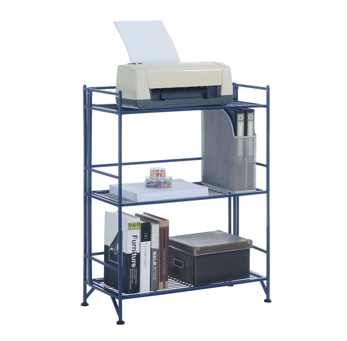 3 Tier Wide Folding Metal Shelf D412