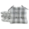 Gray Set of 4 Chair Pads with Tiebacks Z202387