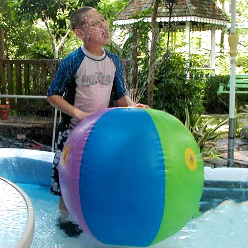 30" Inflatable Beach Sprinkler Water Spray Ball Toy W5521