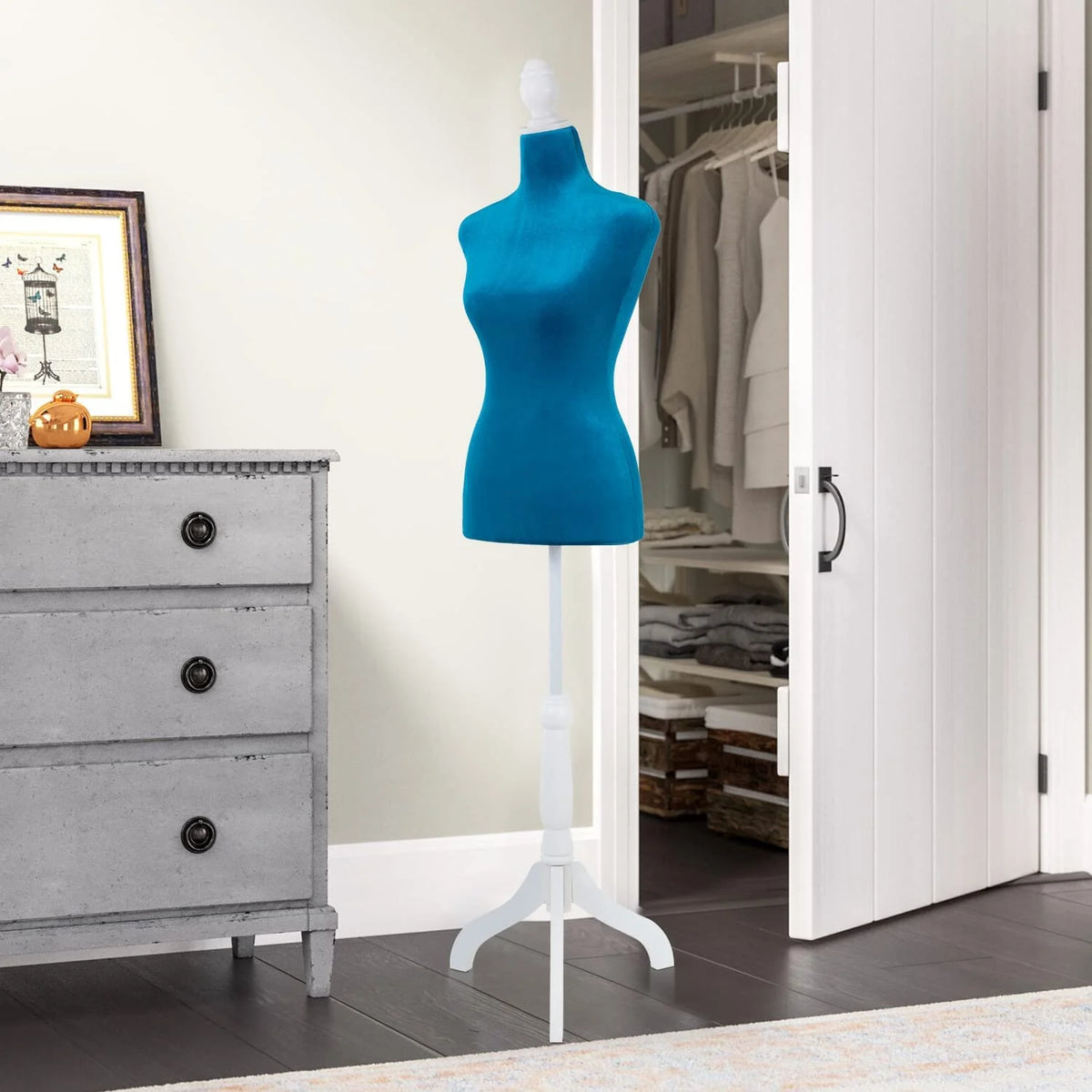 49.6-63.6 inch Height Adjustable Foam Sewing Mannequin with Base Stand R2796