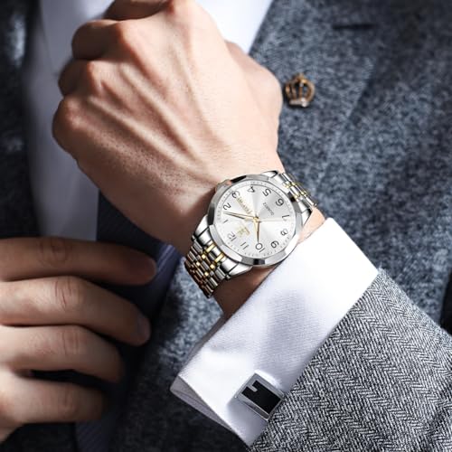 Two Tone Stainless Steel Diamond Analog Quartz Dress Wrist Watch P71701
