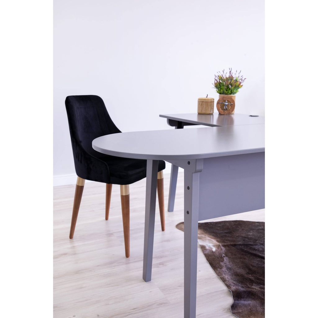 Grey L Shaped Corner Desk V71572