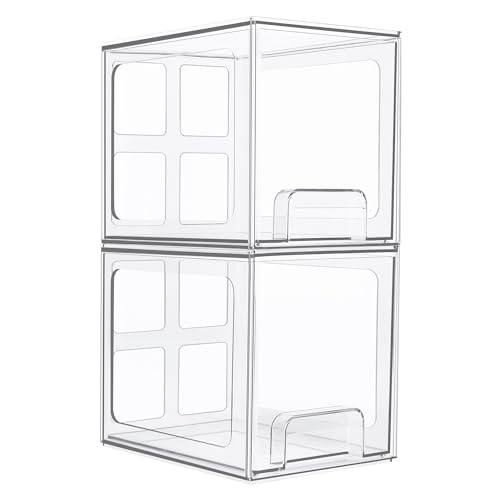 4 Pack Stackable Clear Acrylic Storage Drawers D909