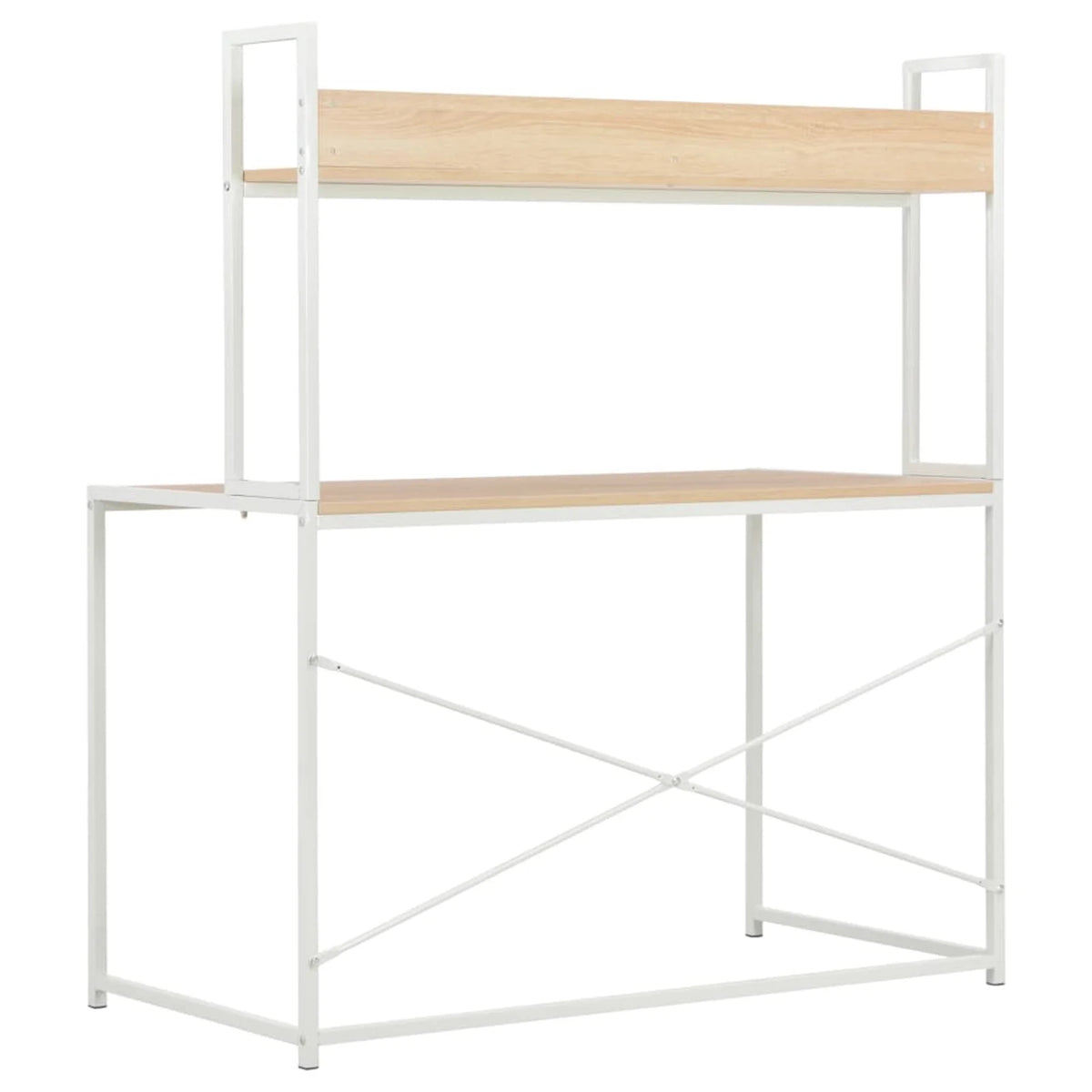 White and Oak Computer Desk L195611