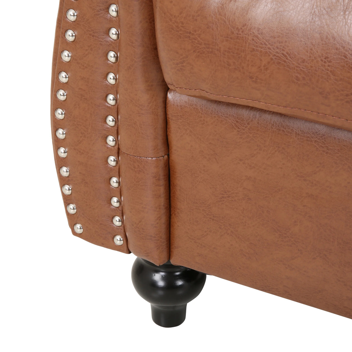 Cognac Brown Faux Leather Loveseat T947121