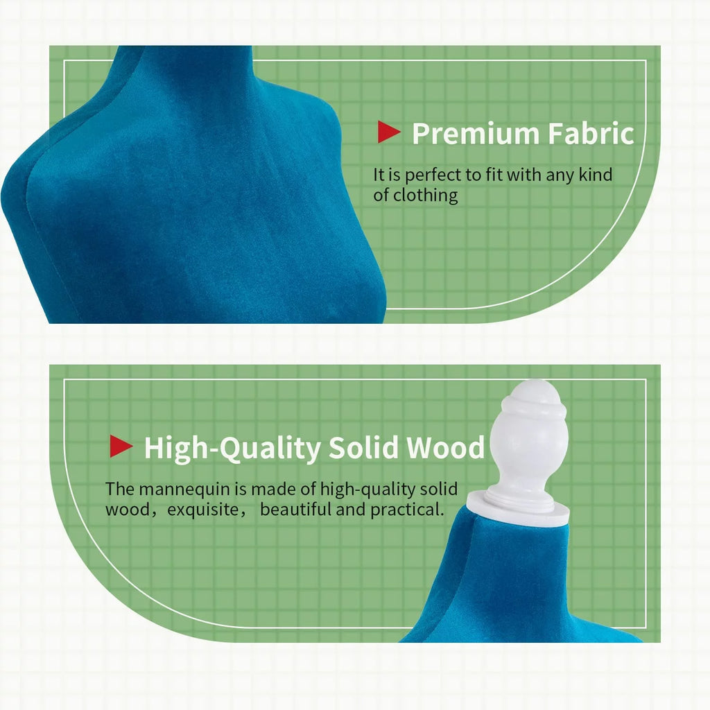 49.6-63.6 inch Height Adjustable Foam Sewing Mannequin with Base Stand R2796