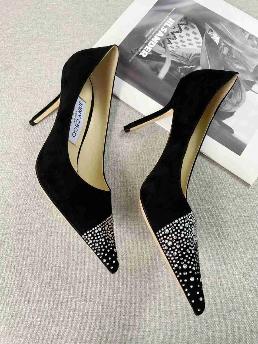 Black Suede Pumps U44602