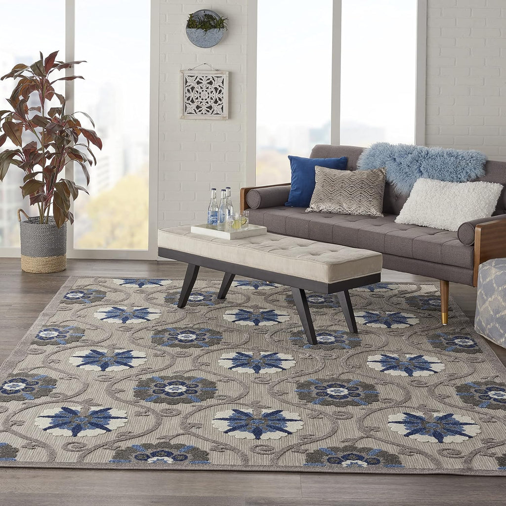 Grey/Blue 7' x 10' Area Rug Y48476