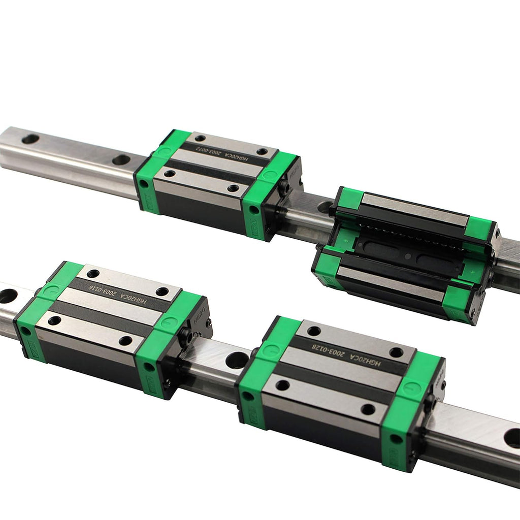 Linear Rail 2X HGR20-1000mm Slide Guideway + 4X HGH20CA Bearing Block Carriage for DIY CNC M2714