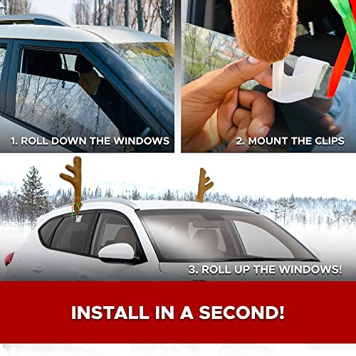 Car Reindeer Antlers & Nose Christmas Decoration Kit B3774