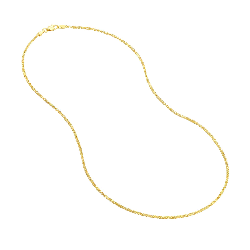 18" 1.25mm Hollow Square Wheat Chain Necklace Z327524