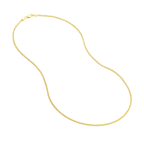 18" 1.25mm Hollow Square Wheat Chain Necklace Z327524