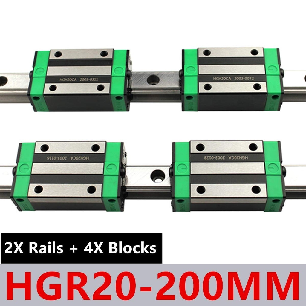 Linear Rail 2X HGR20-1000mm Slide Guideway + 4X HGH20CA Bearing Block Carriage for DIY CNC M2714